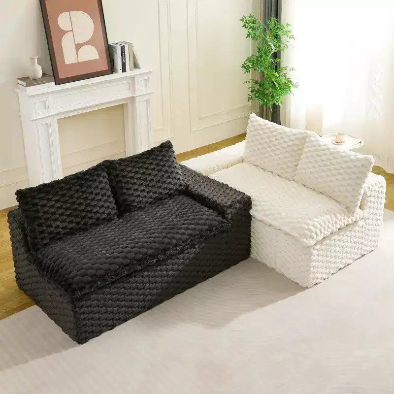 Modern Color-Blocked Modular Sectional Sofa, Deep Seat Turtle Velvet Cloud Sofa for Living Room, Bedroom, or Apartment-Panipeachy