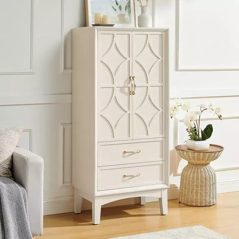 53.5in Tall Kitchen Pantry Storage Cabinet, Modern Sideboard Buffet Cabinet with Drawers for Entryway Hallway Living Room Kitchen
