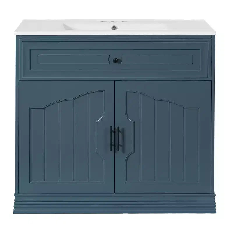 36 Bathroom Vanity Sink Combo with Storage, Wood Bathroom Cabinet with Soft Closing Doors and Shelf