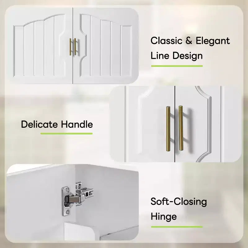 36 Bathroom Vanity Sink Combo with Storage, Wood Bathroom Cabinet with Soft Closing Doors and Shelf