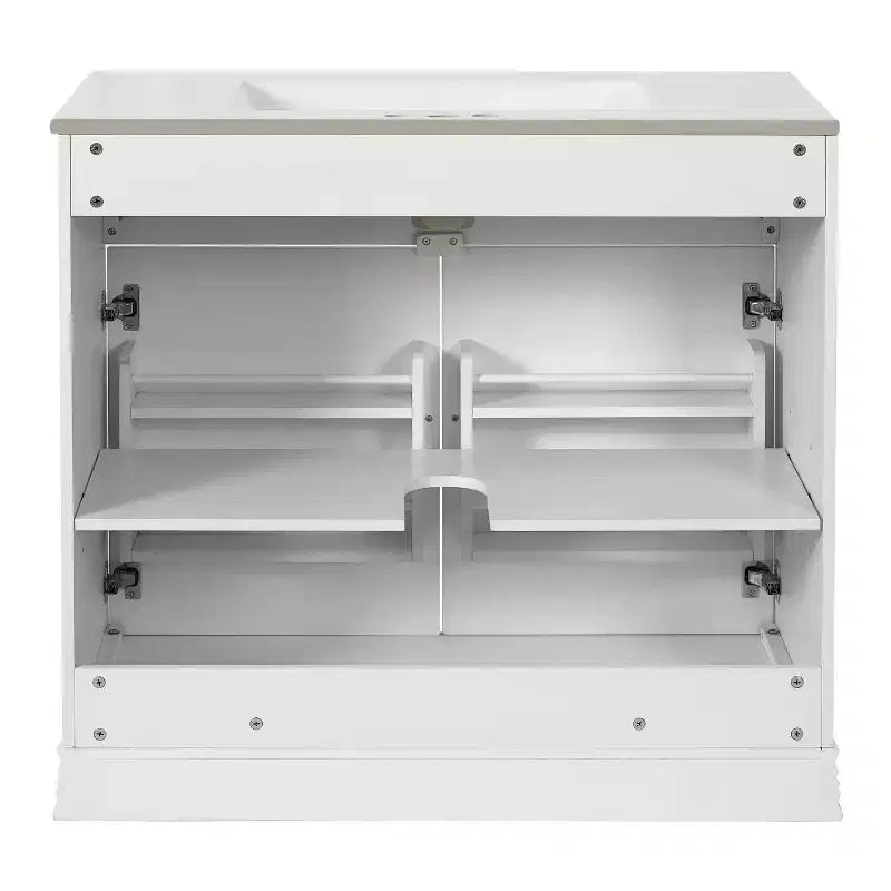 36 Bathroom Vanity Sink Combo with Storage, Wood Bathroom Cabinet with Soft Closing Doors and Shelf