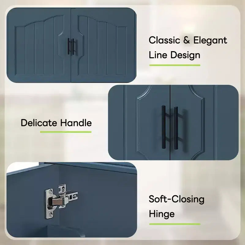 36 Bathroom Vanity Sink Combo with Storage, Wood Bathroom Cabinet with Soft Closing Doors and Shelf