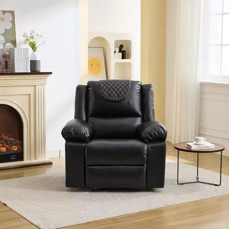 Acekool Manual Recliner Chair, Massage & Heat, 135 Adjustable, Side Pockets, for Living Room & Bedroom