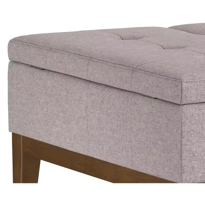 Lancaster 36 inch Wide Contemporary Square Storage Ottoman in Polyester Linen