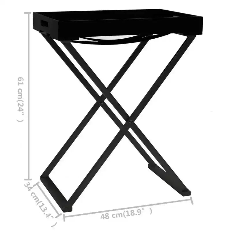 vidaXL Folding Table Accent Foldable Side Tea End Table with Iron Frame MDF