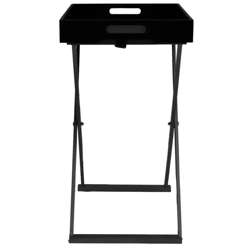 vidaXL Folding Table Accent Foldable Side Tea End Table with Iron Frame MDF
