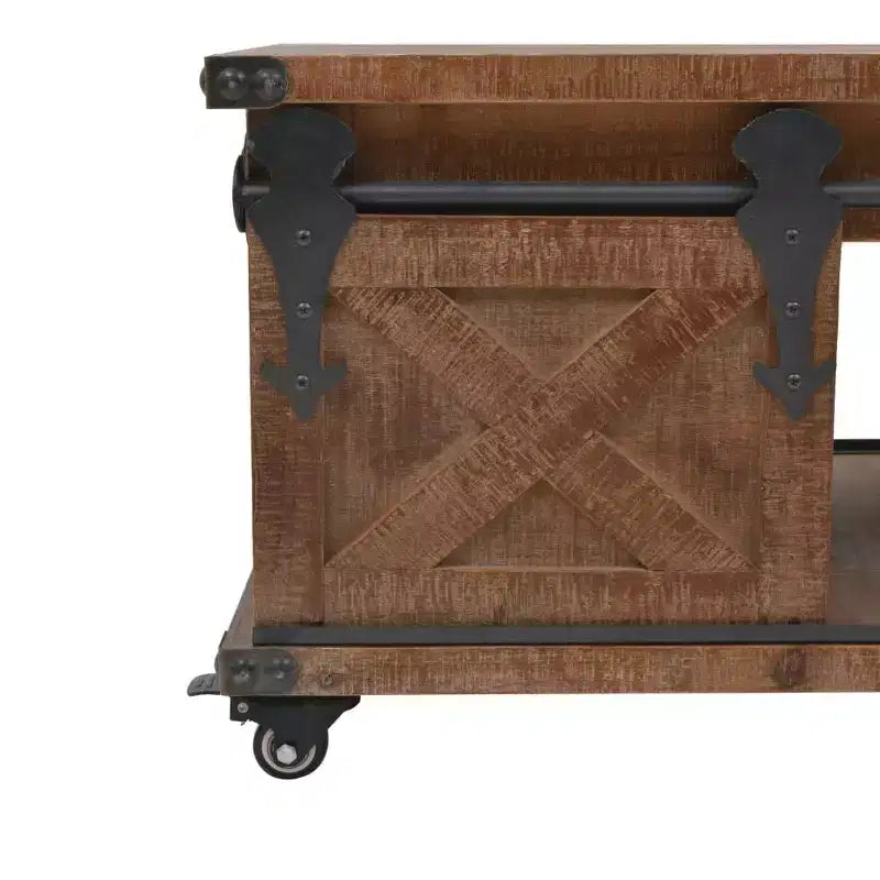 vidaXL Coffee Table Solid Fir Wood 35.8x20.1x15 Brown