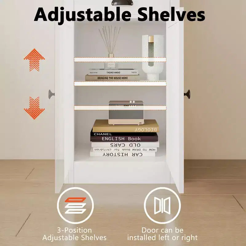 3-Shelf Bookcase with Cabinet, 71 Tall Bookshelf with Open Shelves & Door Storage, Adjustable Organizer for Living Room, Office, Bedroom
