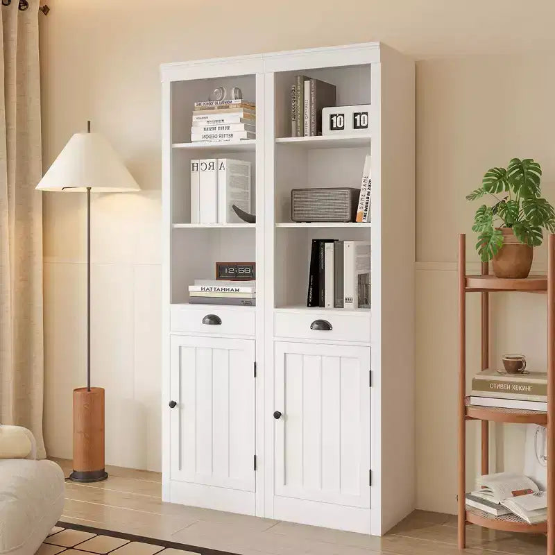 3-Shelf Bookcase with Cabinet, 71 Tall Bookshelf with Open Shelves & Door Storage, Adjustable Organizer for Living Room, Office, Bedroom