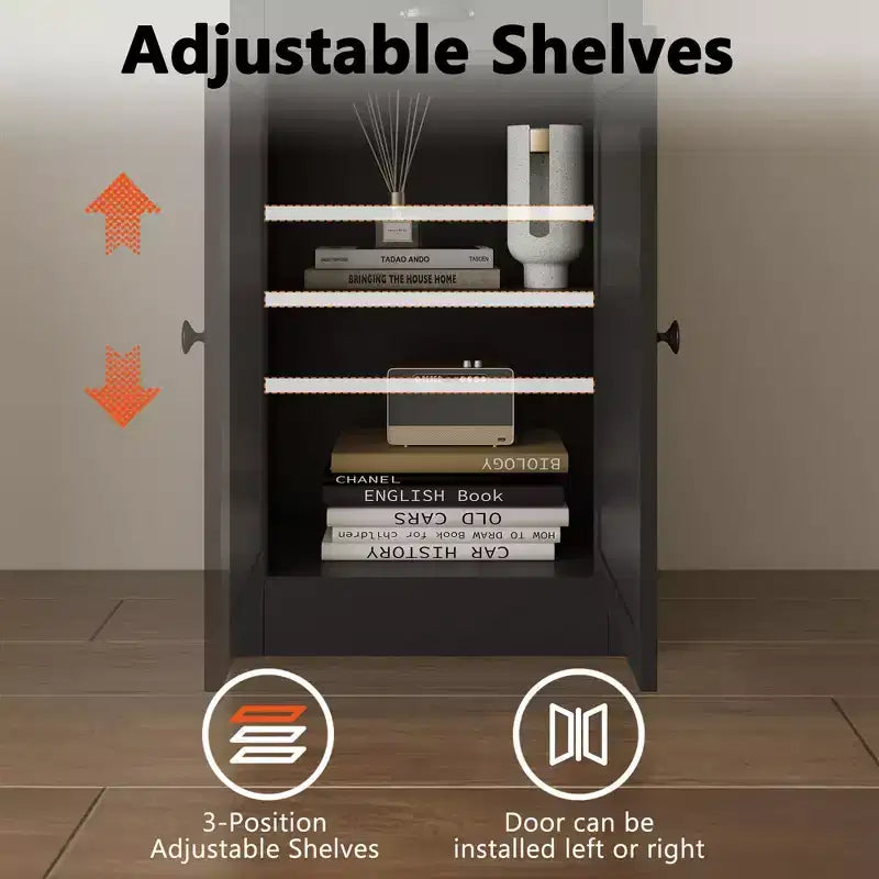3-Shelf Bookcase with Cabinet, 71 Tall Bookshelf with Open Shelves & Door Storage, Adjustable Organizer for Living Room, Office, Bedroom
