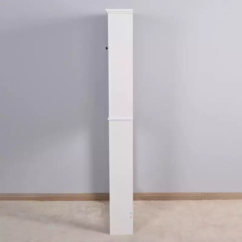 Over The Toilet Bathroom Storage Cabinet, Space Saver Cabinet Organizer With 2 Doors 1 Open Storage Shelf For Bathroom Storage White