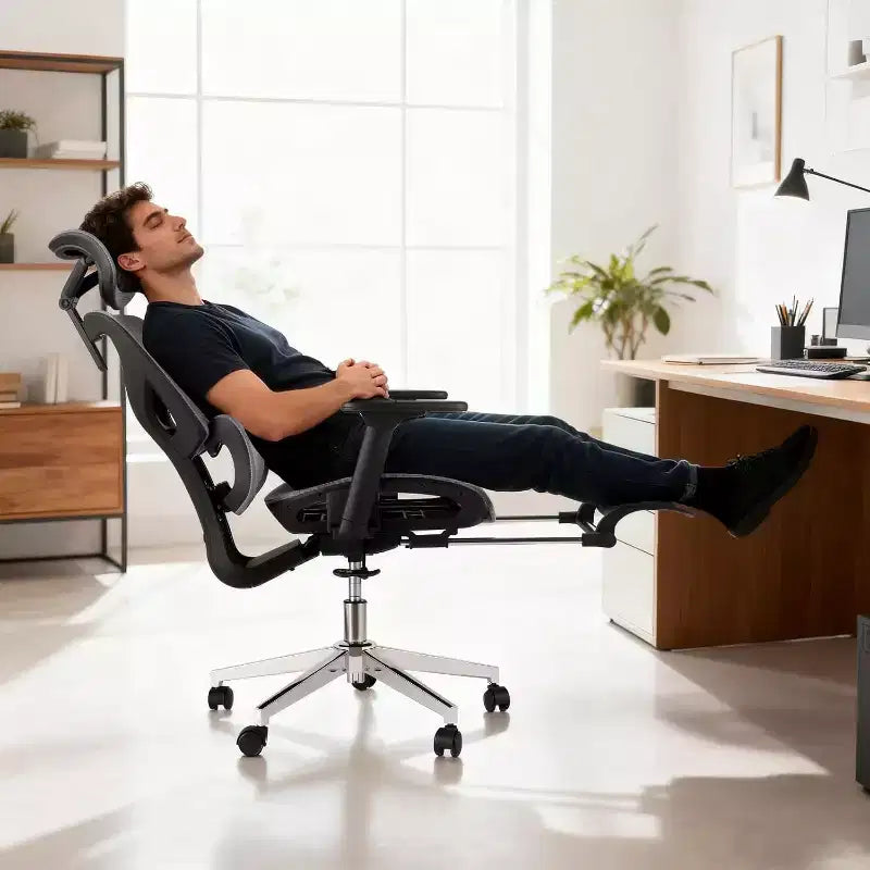 Acekool Ergonomic Mesh Office Chair with Footrest, 4D Armrests & Adjustable Lumbar for Home or Gaming Room