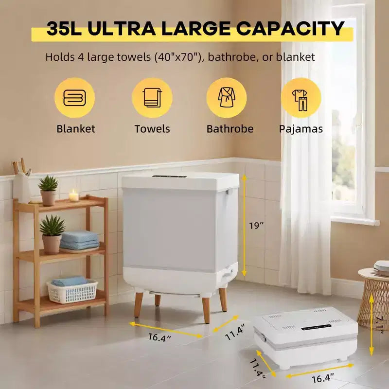 Towel Warmers for Bathrooms, Portable Electric Towel Heater with Heating & Drying Modes, Telescopic Rod, Heated Blanket Warmer Dryer for Home, Spa