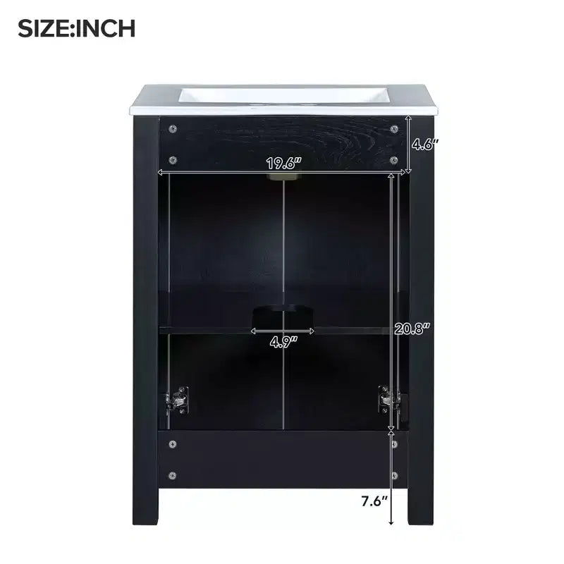 48 Vintage Bathroom Vanity Combo with Double Vanities, Bathroom Storage Cabinet with Soft Close Doors and Shelf, Espresso