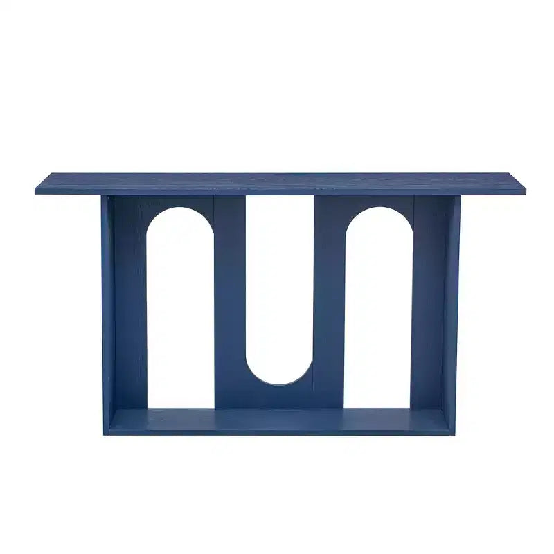 Okak Modern Console Table with Bottom Shelf,Entryway Table with Curved Design & Ash Veneer,Foyer Tables for Entryway,Living Room
