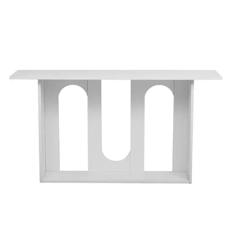 Okak Modern Console Table with Bottom Shelf,Entryway Table with Curved Design & Ash Veneer,Foyer Tables for Entryway,Living Room