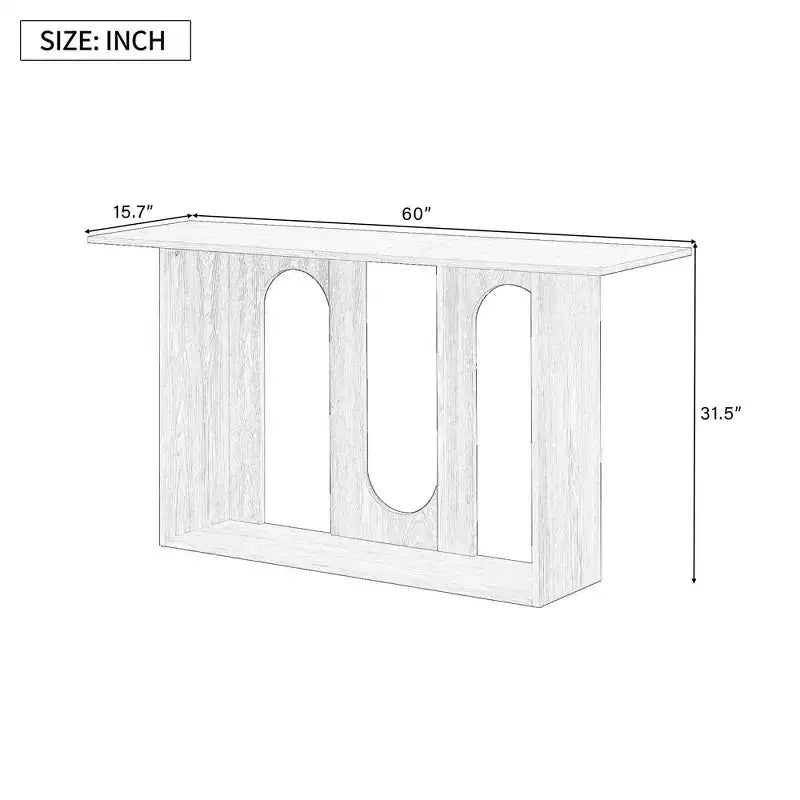 Okak Modern Console Table with Bottom Shelf,Entryway Table with Curved Design & Ash Veneer,Foyer Tables for Entryway,Living Room