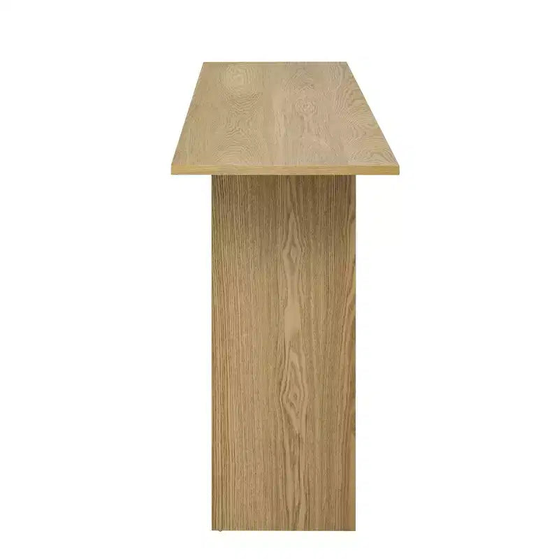 Okak Modern Console Table with Bottom Shelf,Entryway Table with Curved Design & Ash Veneer,Foyer Tables for Entryway,Living Room