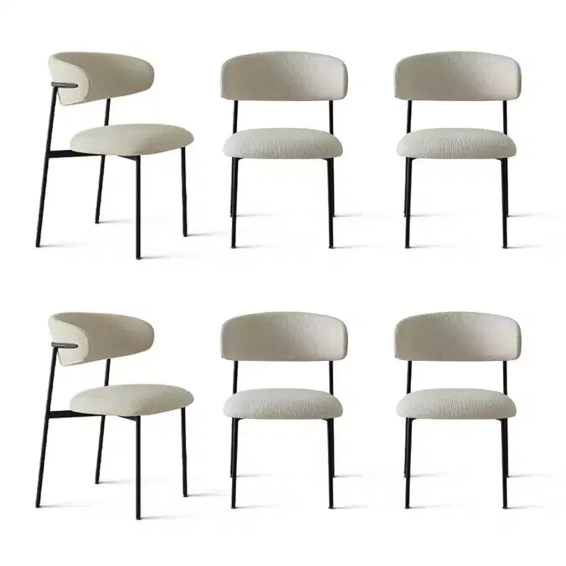 Panipeachy Dining Room Chairs Set of 6, Contemporary Floating Back Upholstered Kitchen Chair with Sturdy Metal Frame