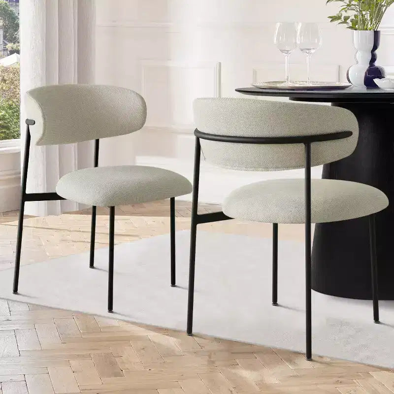 Panipeachy Dining Room Chairs Set of 6, Contemporary Floating Back Upholstered Kitchen Chair with Sturdy Metal Frame