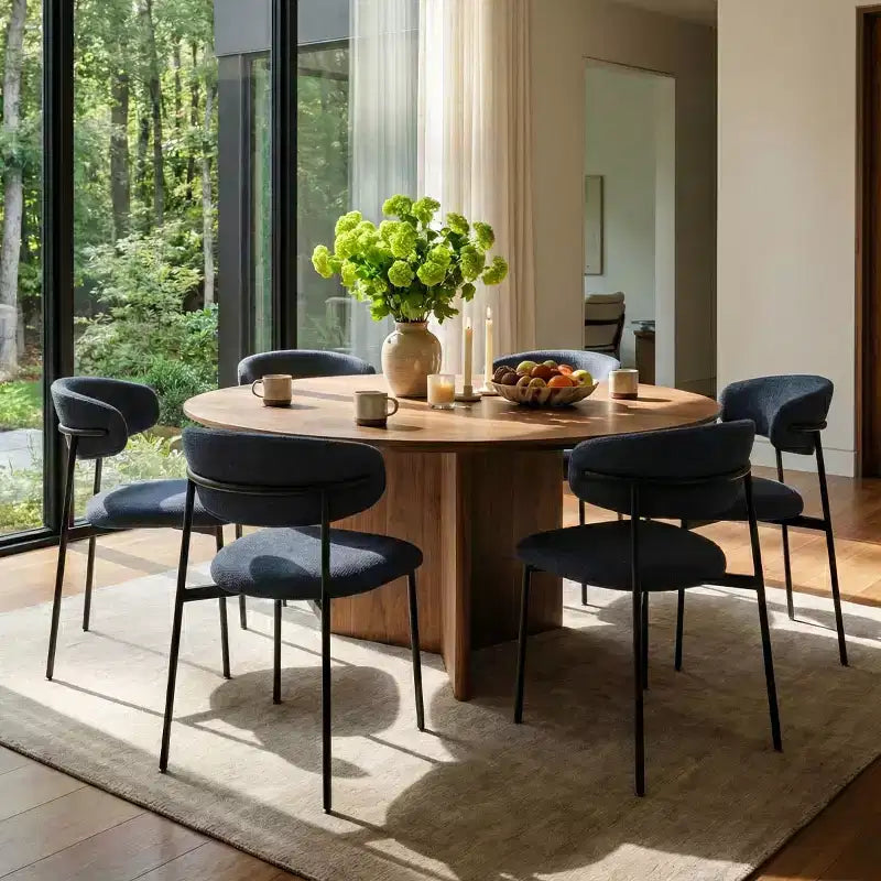 Panipeachy Dining Room Chairs Set of 6, Contemporary Floating Back Upholstered Kitchen Chair with Sturdy Metal Frame