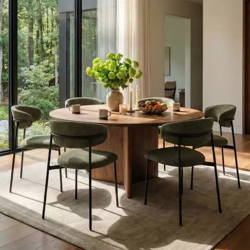 Panipeachy Dining Room Chairs Set of 6, Contemporary Floating Back Upholstered Kitchen Chair with Sturdy Metal Frame