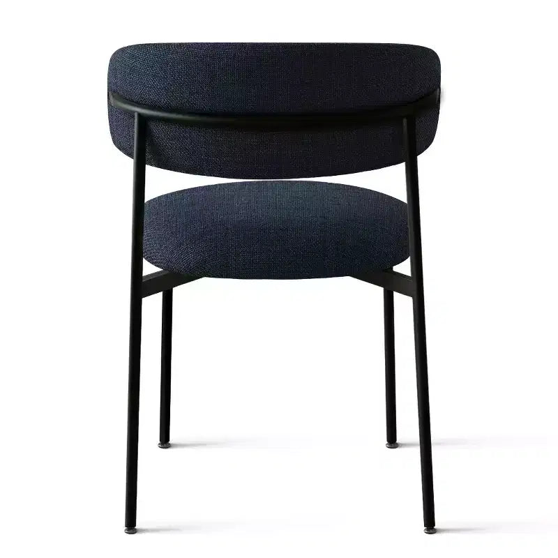 Upholstered Dining Chairs Set of 4, Comfortable Curved Back Kitchen Chair with Wide Fabric Seat & Black Metal Legs - Panipeachy