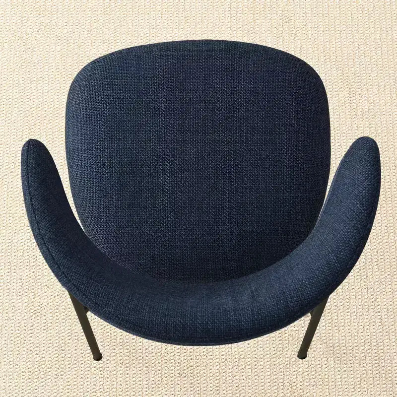 Upholstered Dining Chairs Set of 4, Comfortable Curved Back Kitchen Chair with Wide Fabric Seat & Black Metal Legs - Panipeachy