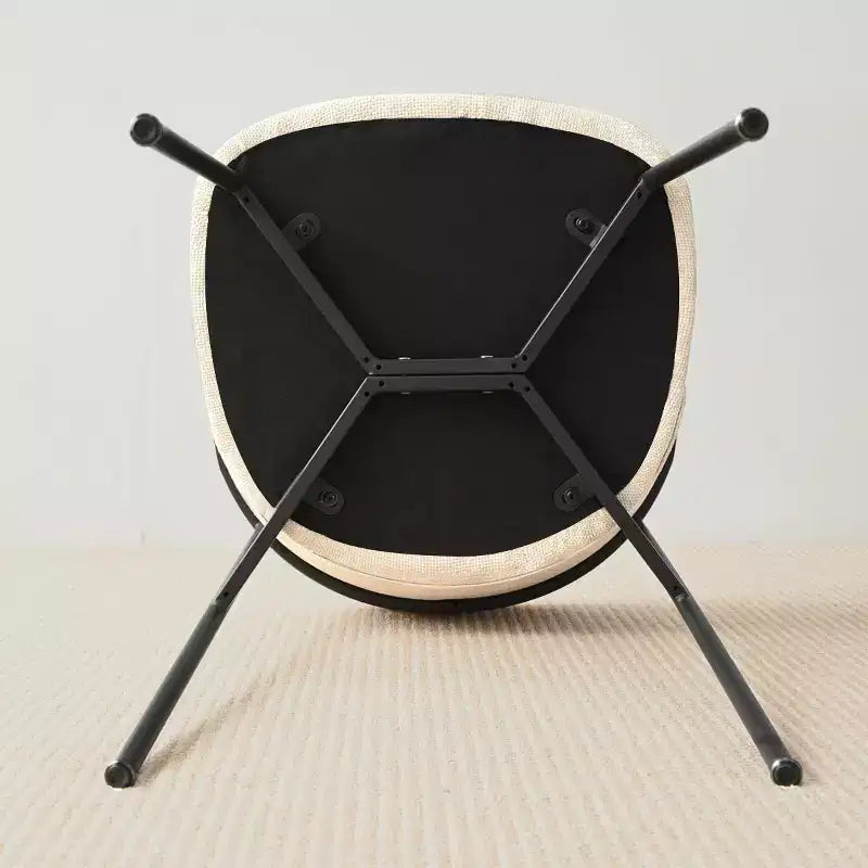 Upholstered Dining Chairs Set of 4, Comfortable Curved Back Kitchen Chair with Wide Fabric Seat & Black Metal Legs - Panipeachy