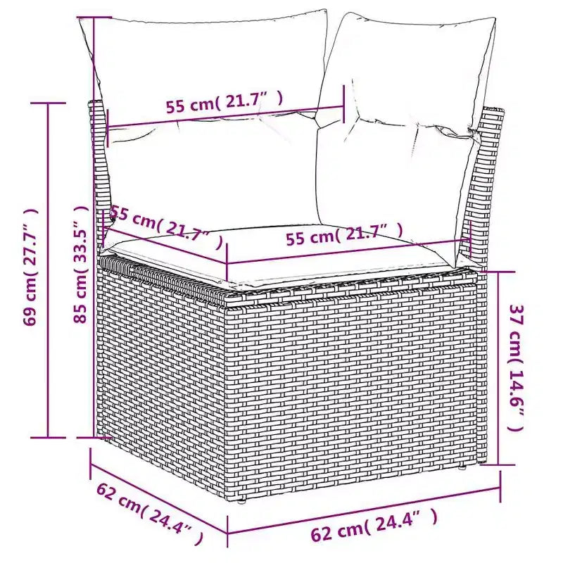 vidaXL Outdoor Sofa Set Solid Acacia Wood and Polyester Natural
