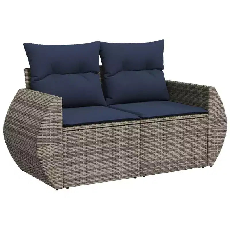 vidaXL Outdoor Sofa Set Solid Acacia Wood and Polyester Natural