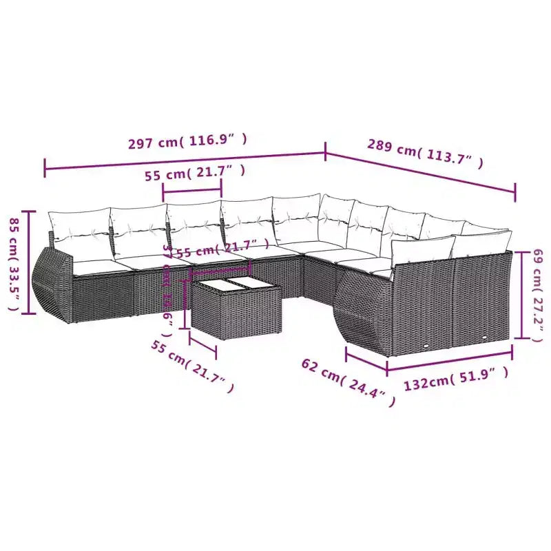 vidaXL Outdoor Sofa Set Solid Acacia Wood and Polyester Natural