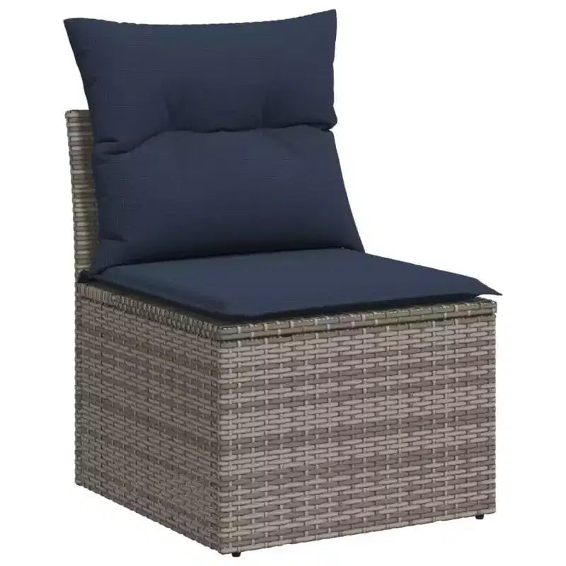 vidaXL Outdoor Sofa Set Solid Acacia Wood and Polyester Natural
