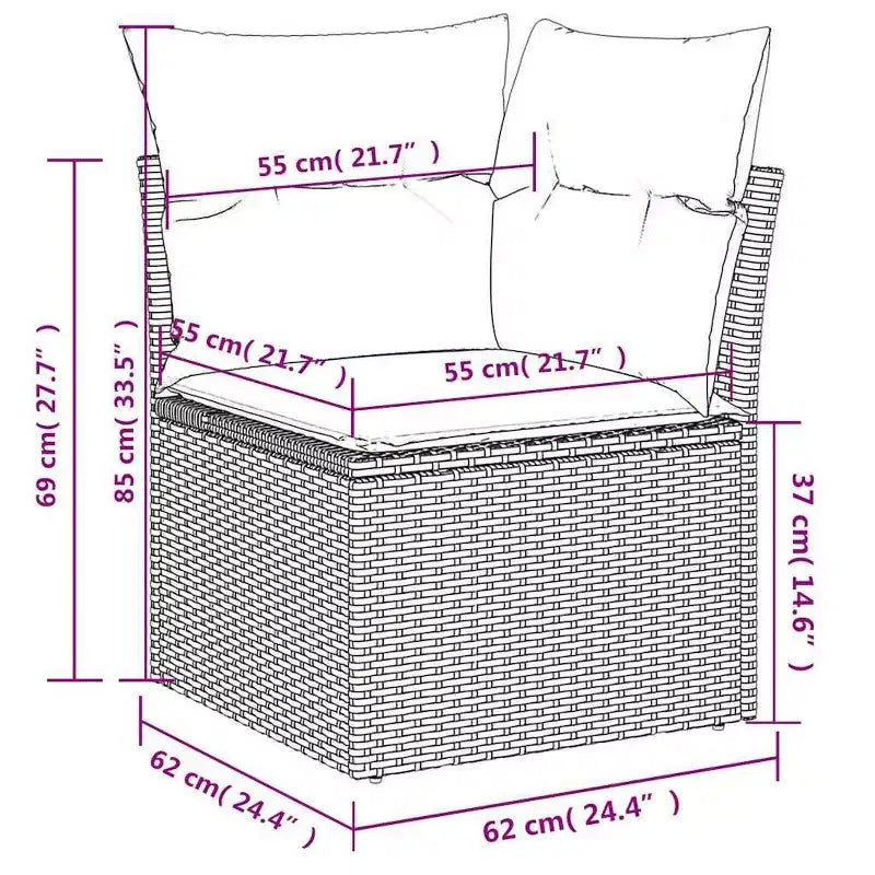 vidaXL Outdoor Sofa Set Solid Acacia Wood and Polyester Natural