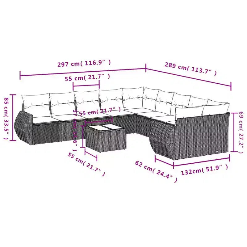 vidaXL Outdoor Sofa Set Solid Acacia Wood and Polyester Natural