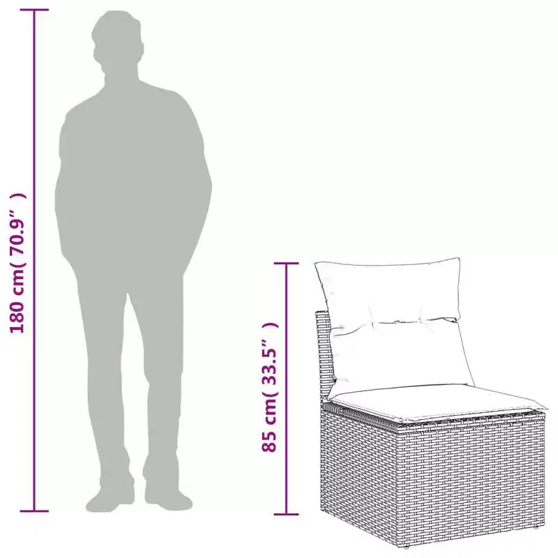 vidaXL Outdoor Sofa Set Solid Acacia Wood and Polyester Natural