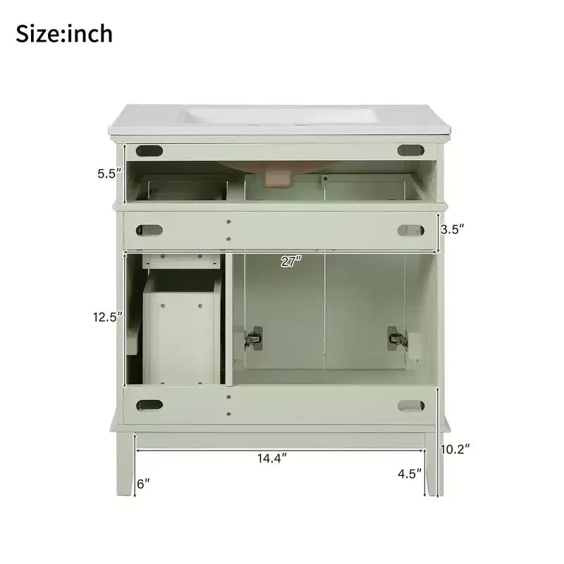 30 Bathroom Vanity with Sink, Bathroom Storage Cabinet with Soft-Close Doors and Drawers for Small Space
