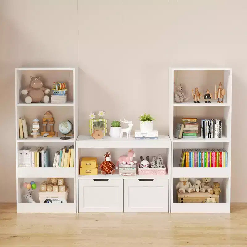 Kids Bookshelf, 4-Tier Bookcase, Book Organizer, toy Storage Cabinet Organizer, White