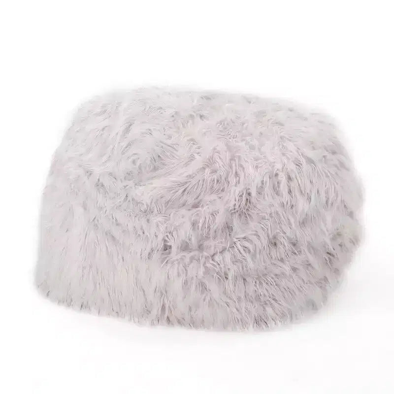 TUYOHW Faux Fur Bean Bag Chair, High-Density Foam Round Floor Chair for Plush Comfort, Cozy Lounge Chair for Living Room