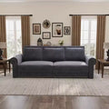 MAYEERTY 93.7 King Pull Out Sofa Bed, 3-in-1 Velvet Convertible Sleeper Sofa with Nailhead Trim& Rolled Arm Gray