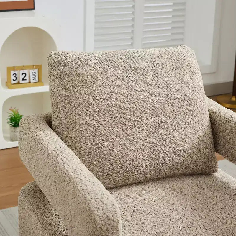 GDFStudio Evelyn Modern Boucle Upholstered Square Swivel Accent Chair with Open Back