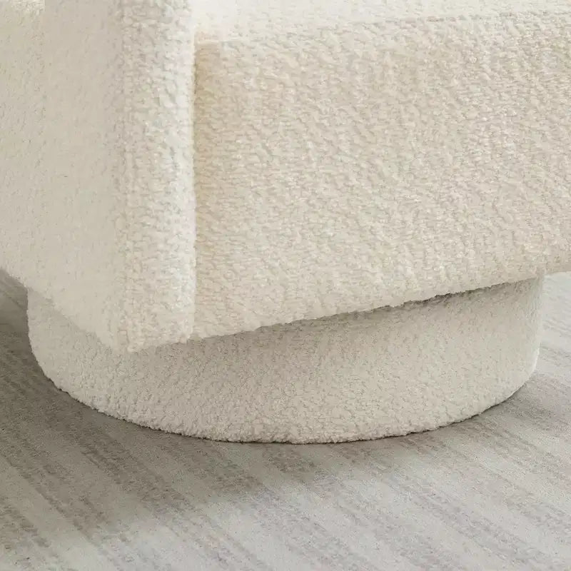 GDFStudio Evelyn Modern Boucle Upholstered Square Swivel Accent Chair with Open Back
