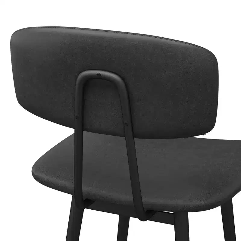 Dyonery Counter-Height Bar Stools  25.6 Faux Leather Stools with Back, Waterproof & Sturdy Metal Frame for Kitchen Island, Rustic Grey