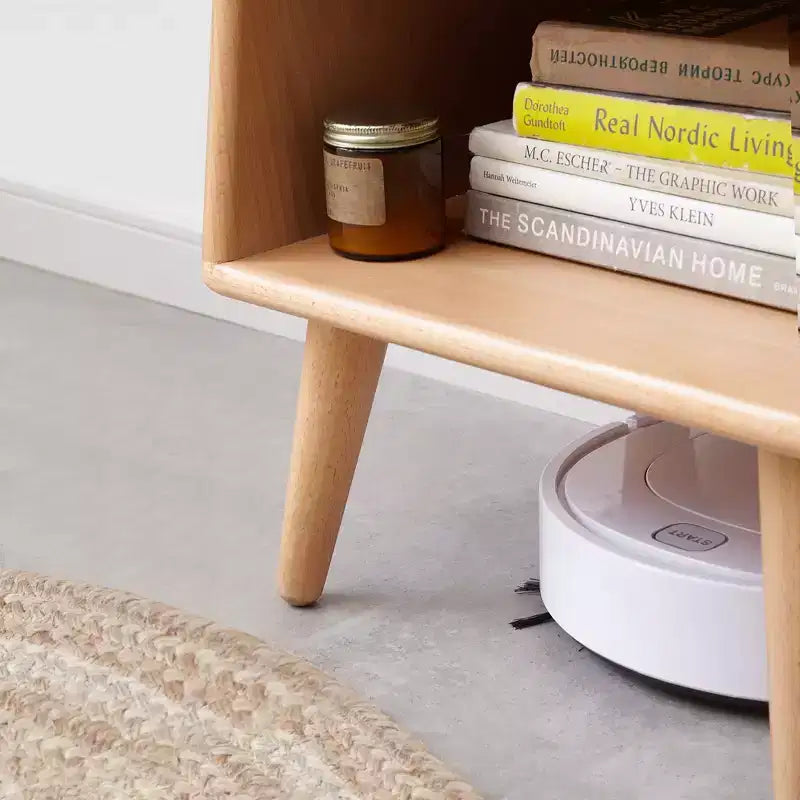 MAYEERTY Beech Solid Wood Nightstand with Open Storage Bedside Cabinet for Bedroom Living Room