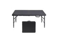 Folding Table, Heavy Duty Portable Plastic Folding Table with Handle, Anti-Slip Feet, Waterproof, Easy to Clean, Adjustable Height, Foldable