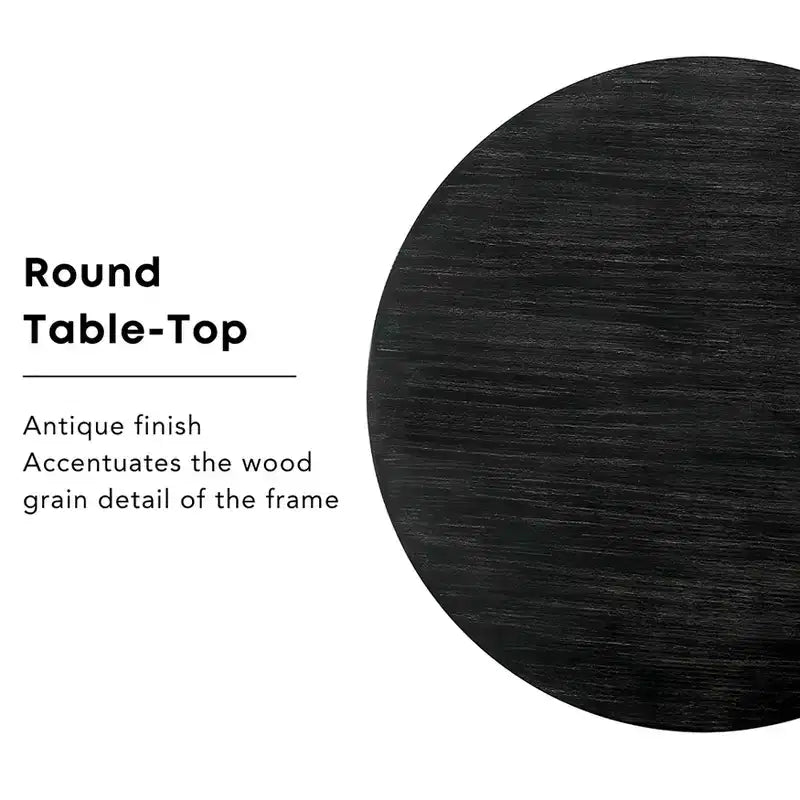 HOMES: Inside + Out 48" Villa Rustic Round Dining Table Antique Black