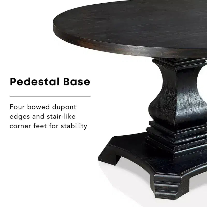 HOMES: Inside + Out 48" Villa Rustic Round Dining Table Antique Black
