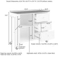 Crosley Soren Stone Top Kitchen Island/Cart White: Rolling Cart with Storage, 2 Shelves, 3 Drawers, Traditional Style