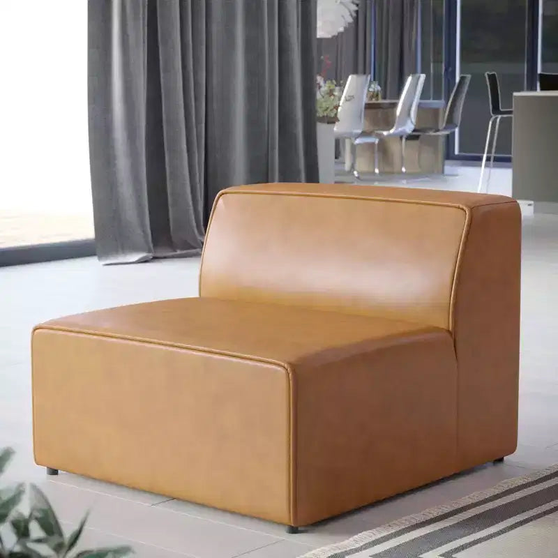 Mingle Vegan Leather Armless Chair - Modway