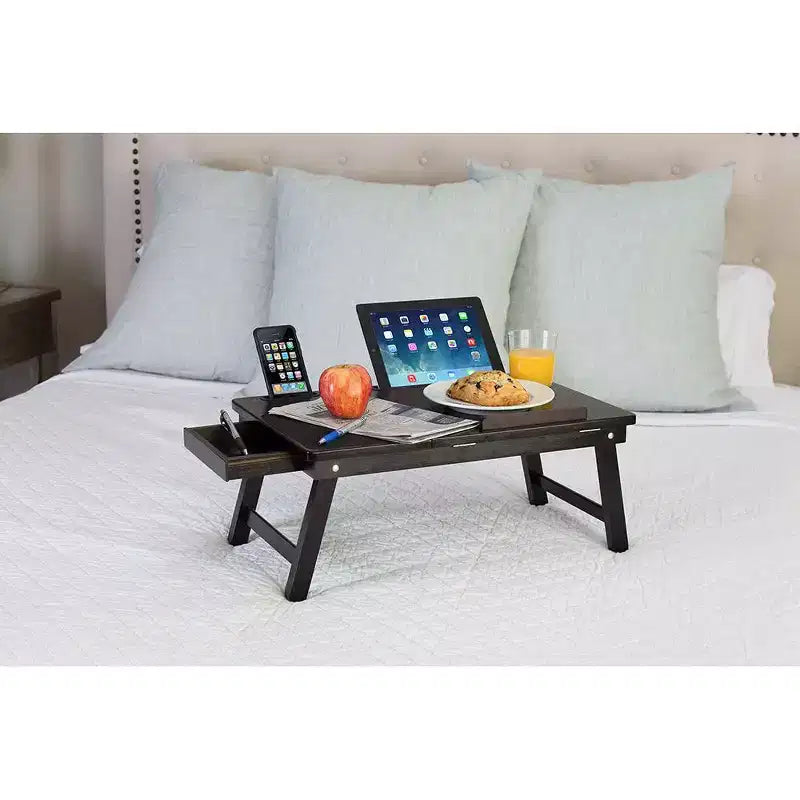 Sofia + Sam Multi-tasking Laptop Bed Tray - Left Handed - Walnut